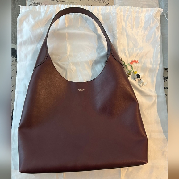 Coach Brooklyn 39 Merlot/Brass Leather Shoulder Bag - Picture 3 of 15